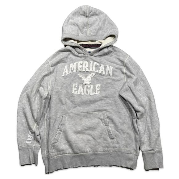 American Eagle Outfitters Other - American Eagle Y2K Gray Thermal Heavyweight Logo Hoodie